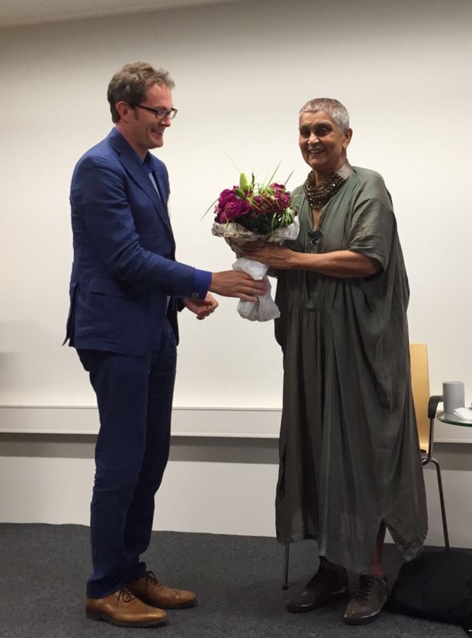 Christoph Luetge & Gayatri Spivak Gayatri Spivak, TUM, Peter Loescher Chair of Business Ethics, Peter Luetge